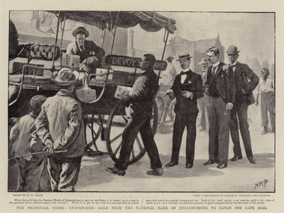 The Transvaal Crisis, Despatching Gold from the National Bank of Johannesburg to Catch the Cape Mail by Henry Marriott Paget